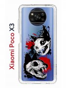 Чехол-накладка Xiaomi Poco X3 (593960) Kruche PRINT Коты-Черепа