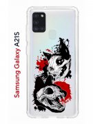 Чехол-накладка Samsung Galaxy A21S (587676) Kruche PRINT Коты-Черепа