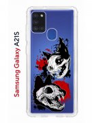 Чехол-накладка Samsung Galaxy A21S (587676) Kruche PRINT Коты-Черепа