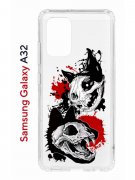 Чехол-накладка Samsung Galaxy A32 4G (598888) Kruche PRINT Коты-Черепа