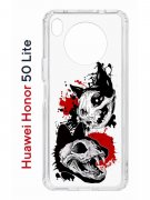 Чехол-накладка Huawei Honor 50 Lite (610636) Kruche PRINT Коты-Черепа