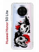 Чехол-накладка Huawei Honor 50 Lite (610636) Kruche PRINT Коты-Черепа