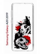 Чехол-накладка Samsung Galaxy A20 2019 (580663) Kruche PRINT Коты-Черепа