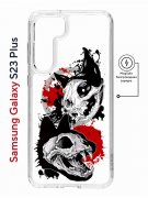 Чехол-накладка Samsung Galaxy S23 Plus (634254) Kruche PRINT Коты-Черепа
