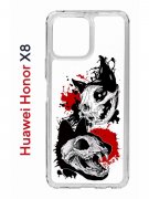 Чехол-накладка Huawei Honor X8 4G (638517) Kruche PRINT Коты-Черепа
