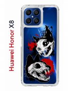 Чехол-накладка Huawei Honor X8 4G (638517) Kruche PRINT Коты-Черепа