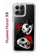 Чехол-накладка Huawei Honor X8 4G (638517) Kruche PRINT Коты-Черепа