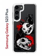 Чехол-накладка Samsung Galaxy S23 Plus (638514) Kruche PRINT Коты-Черепа