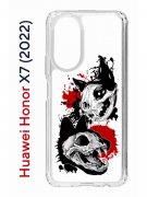 Чехол-накладка Huawei Honor X7  (638390) Kruche PRINT Коты-Черепа