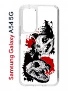 Чехол-накладка Samsung Galaxy A54 5G (638391) Kruche PRINT Коты-Черепа