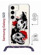 Чехол-накладка Samsung Galaxy S23 Kruche Print Коты-Черепа