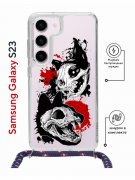 Чехол-накладка Samsung Galaxy S23 Kruche Print Коты-Черепа