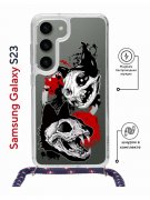 Чехол-накладка Samsung Galaxy S23 Kruche Print Коты-Черепа