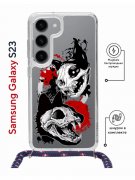 Чехол-накладка Samsung Galaxy S23 Kruche Print Коты-Черепа