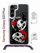 Чехол-накладка Samsung Galaxy S23 Plus Kruche Magrope Print Коты-Черепа