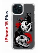 Чехол-накладка Apple iPhone 15 Plus (641587) Kruche PRINT Коты-Черепа