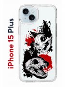 Чехол-накладка Apple iPhone 15 Plus (641587) Kruche PRINT Коты-Черепа