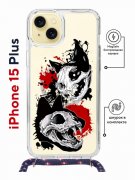 Чехол-накладка Apple iPhone 15 Plus (641579) Kruche PRINT Коты-Черепа