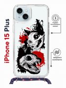 Чехол-накладка Apple iPhone 15 Plus (641579) Kruche PRINT Коты-Черепа