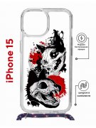 Чехол-накладка Apple iPhone 15 (641581) Kruche PRINT Коты-Черепа