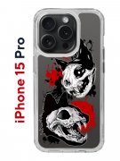 Чехол-накладка Apple iPhone 15 Pro (641588) Kruche PRINT Коты-Черепа