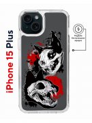 Чехол-накладка Apple iPhone 15 Plus (641583) Kruche PRINT Коты-Черепа