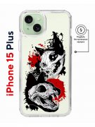 Чехол-накладка Apple iPhone 15 Plus (641583) Kruche PRINT Коты-Черепа