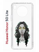 Чехол-накладка Huawei Honor 50 Lite (610636) Kruche PRINT Чернотравница