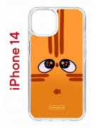 Чехол-накладка Apple iPhone 14  (625957) Kruche PRINT Мурчальня