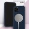 Чехол-накладка iPhone 12 Pro Max Kruche Silicone Magnet Navy blue