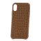 Чехол-накладка iPhone XS Max Kruche IXLE18 Leather Brown Croco