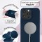 Чехол-накладка iPhone 14 Pro Kruche Silicone tough Magnet Midnight blue