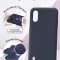 Чехол-накладка Samsung Galaxy A01/A015 Kruche Silicone Plain Midnight blue