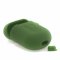 Чехол для наушников AirPods силиконовый темно-зеленый с карабином