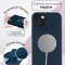 Чехол-накладка iPhone 14 Kruche Silicone tough Magnet Midnight blue