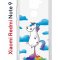 Чехол-накладка Xiaomi Redmi Note 9 Kruche Print Flying Unicorn
