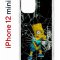 Чехол-накладка iPhone 12 mini Kruche Print Барт Симпсон