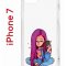 Чехол-накладка iPhone 7/8/SE (2020) Kruche Print Pink Hair