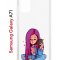 Чехол-накладка Samsung Galaxy A71 (582679) Kruche PRINT Pink Hair