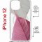 Чехол-накладка iPhone 12/12 Pro Kruche Magrope Print Pink and white