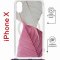 Чехол-накладка iPhone X/XS Kruche Magrope Print Pink and white