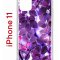 Чехол-накладка iPhone 11 Kruche Print Purple leaves