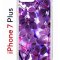 Чехол-накладка iPhone 7 Plus/8 Plus Kruche Print Purple leaves