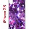 Чехол-накладка iPhone XR Kruche Print Purple leaves