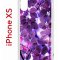 Чехол-накладка iPhone X/XS Kruche Print Purple leaves