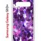 Чехол-накладка Samsung Galaxy S10+ Kruche Print Purple leaves
