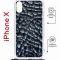 Чехол-накладка iPhone X/XS Kruche Magrope Print Cracks