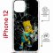 Чехол-накладка iPhone 12/12 Pro Kruche Magrope Print Барт Симпсон
