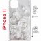Чехол-накладка iPhone 11 Kruche Magrope Print White roses