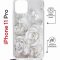 Чехол-накладка iPhone 11 Pro Kruche Magrope Print White roses